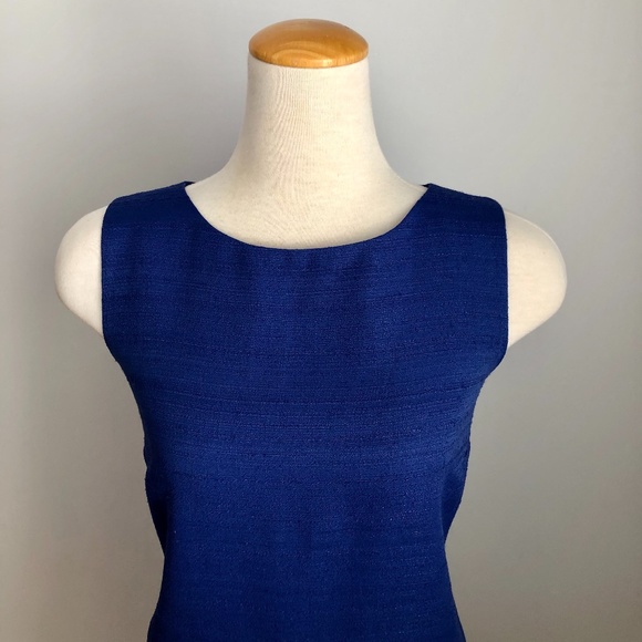 Like-New LOFT Blue Ruffle-Hem Sleeveless Dress - Picture 4 of 11